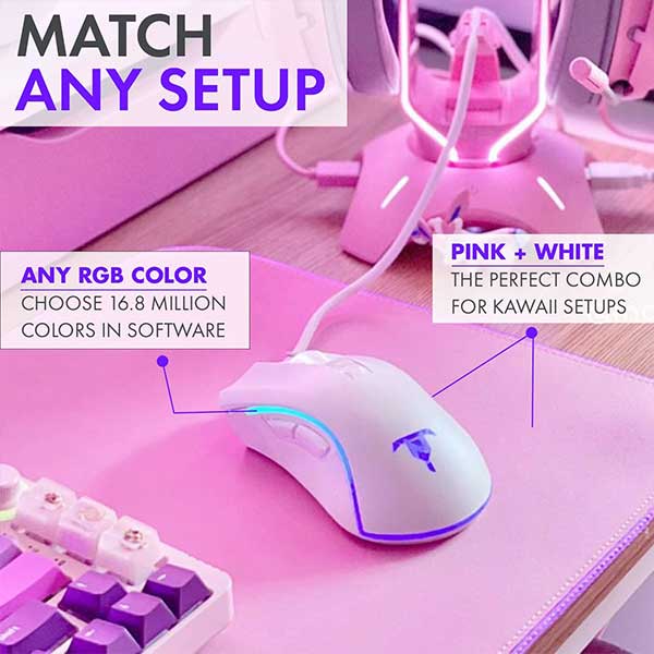 
                  
                    White Gaming Mouse Wired (Paracord)
                  
                