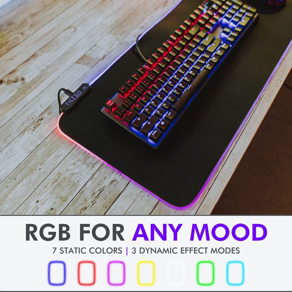 RGB Gaming Mouse Pad Large - LED Extended Mousepad Desk Mat